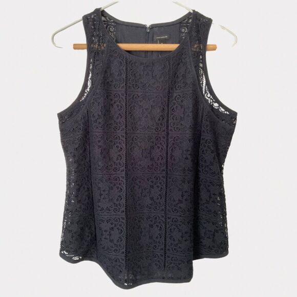 Ann Taylor Floral Lace Shell Navy Size S NWT Coquette, Feminine - Picture 1 of 6